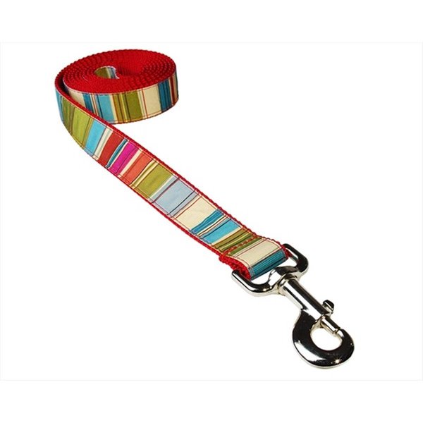 Flyfree STRIPE-RED-MULTI3-L 6 ft. Multi Stripe Dog LeashRed Medium FL504111